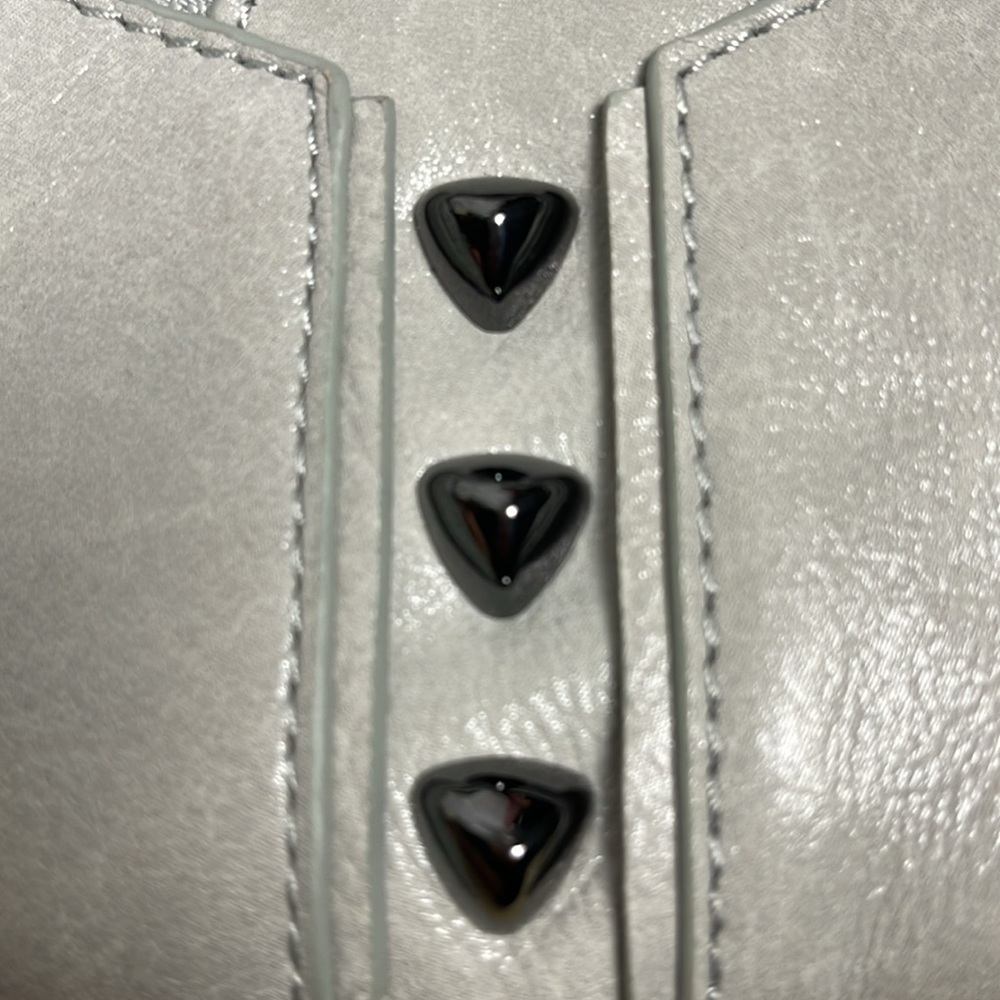 BOTKIER Trigger Crossbody Leather Handbag Gray Quiet Luxury Western Moto EUC - Picture 11 of 12